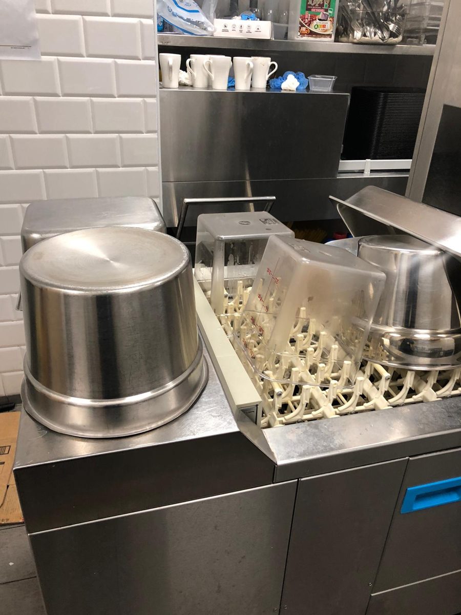 Commercial dishwashing area